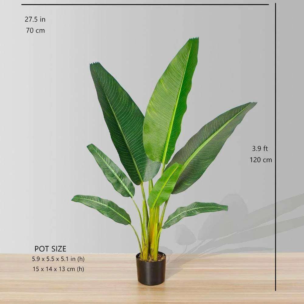 Viajeros artificiales planta en maceta de palmera