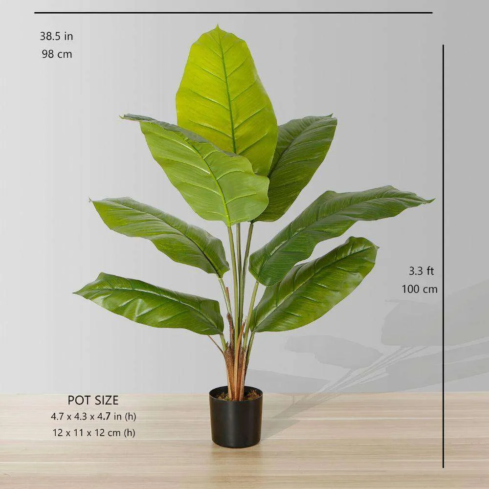 Planta en maceta de hoja de spathiphyllum artificial (múltiples tamaños)