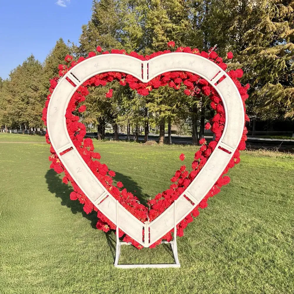 Decoración de la fiesta de boda en forma de arco de arco de arco floral en forma de corazón de Ybliouke