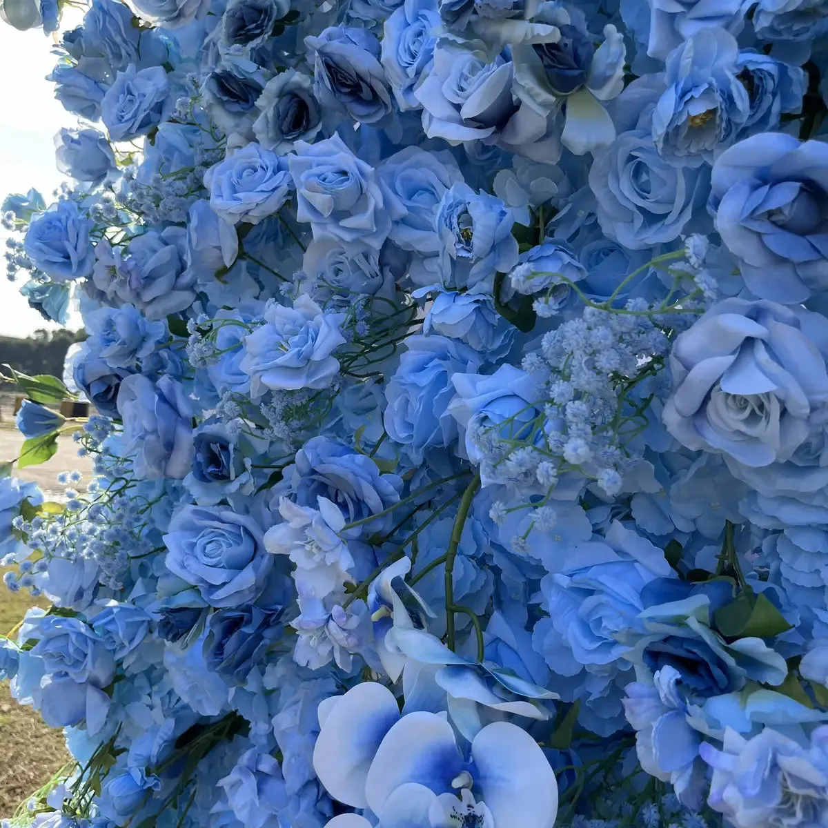Ybliouke Flower Wall Fabric Rolling Up Cortina Floral Floral Fuerza de boda Decoración de la fiesta de bodas