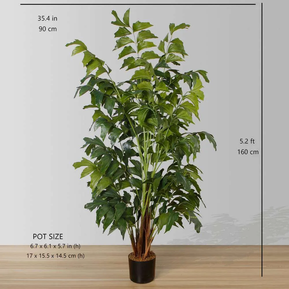 Planta en macetas de palmera de cola de pez artificial (múltiples tamaños)
