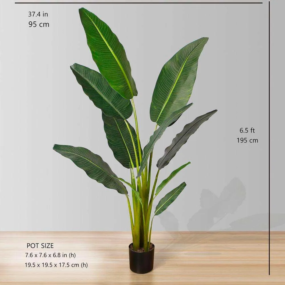 Viajeros artificiales planta en maceta de palmera