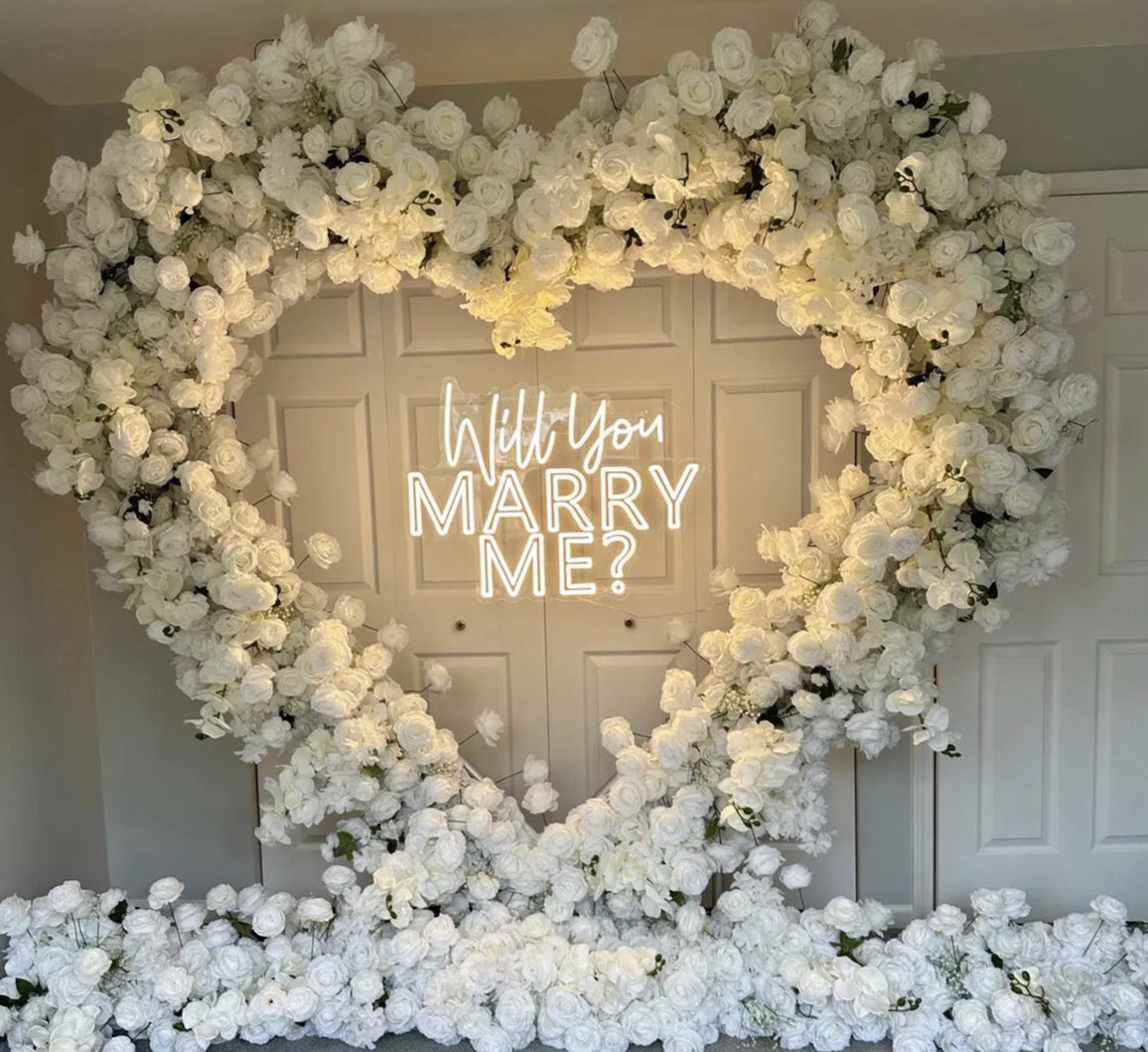 Decoración de la fiesta de boda en forma de arco de arco de arco floral en forma de corazón de Ybliouke