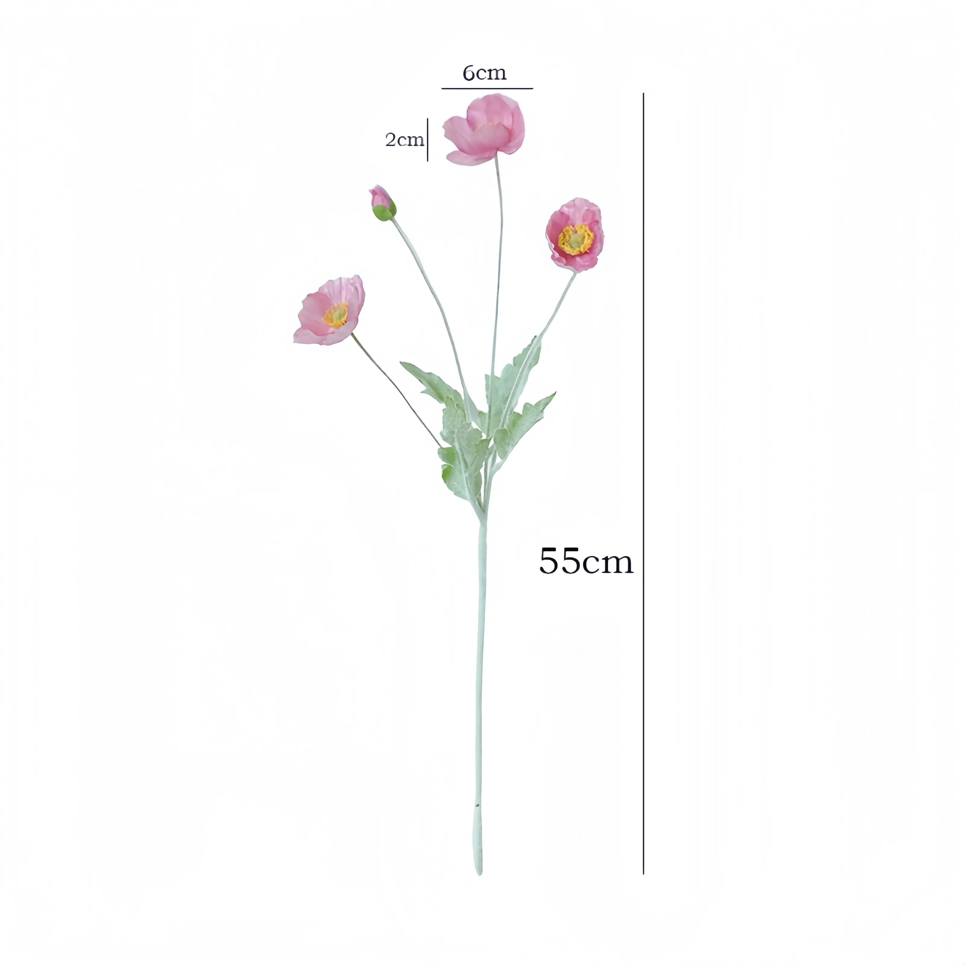 Faux Flocked Poppy Arreglo de la amapola