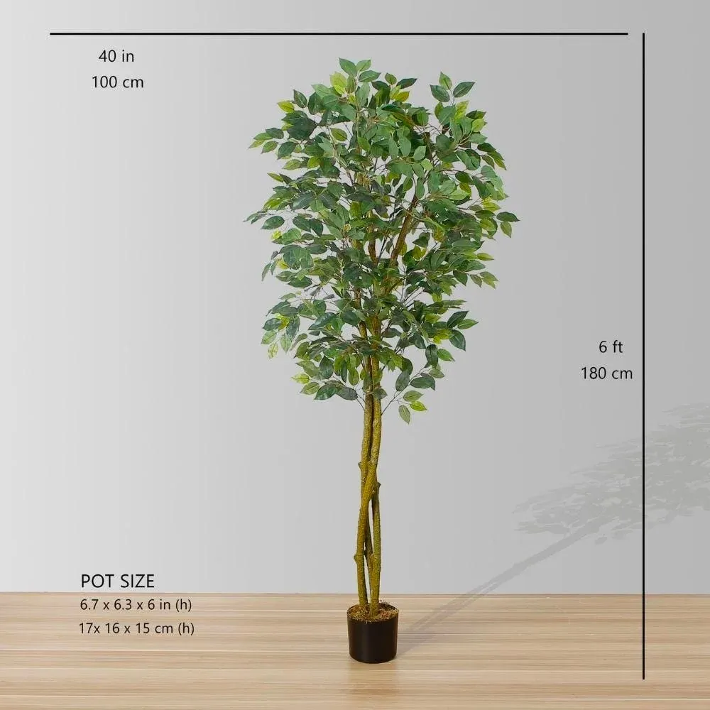 Planta en macetas de árbol ficus artificial (múltiples tamaños)