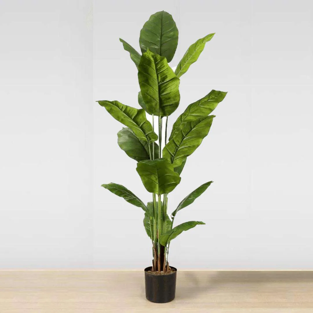 Planta en maceta de hoja de spathiphyllum artificial (múltiples tamaños)
