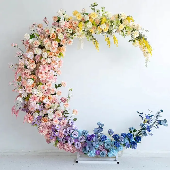 Arco de flores de luna para decoración de propuestas de fiesta de bodas
