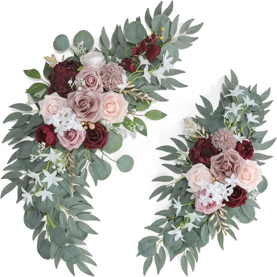 Signo senior flor gris rosa y burdeos