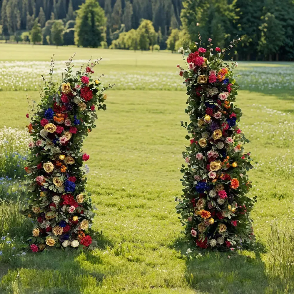 Pilares florales de Arch Flower para la decoración de la fiesta que incluye marco