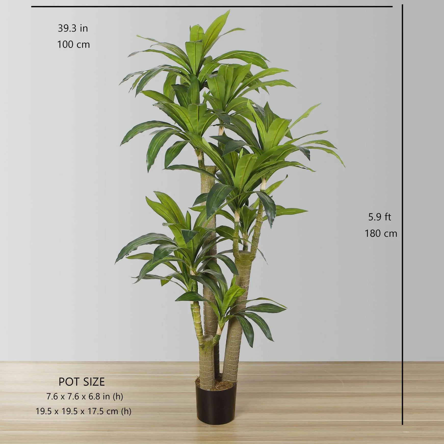 Planta en maceta de árboles artificiales Draecena (múltiples tamaños)