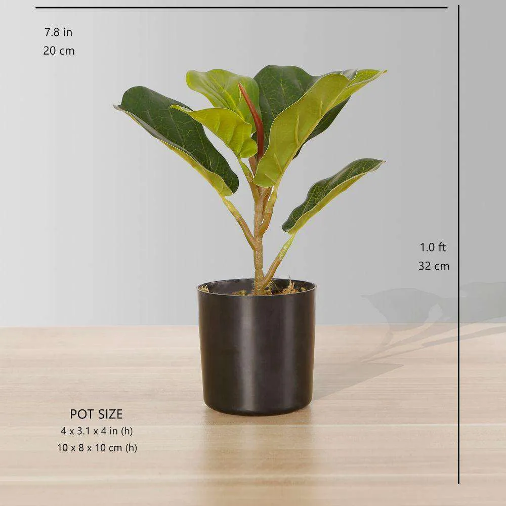 Planta en maceta de hoja de violín artificial rica (tamaño múltiple）
