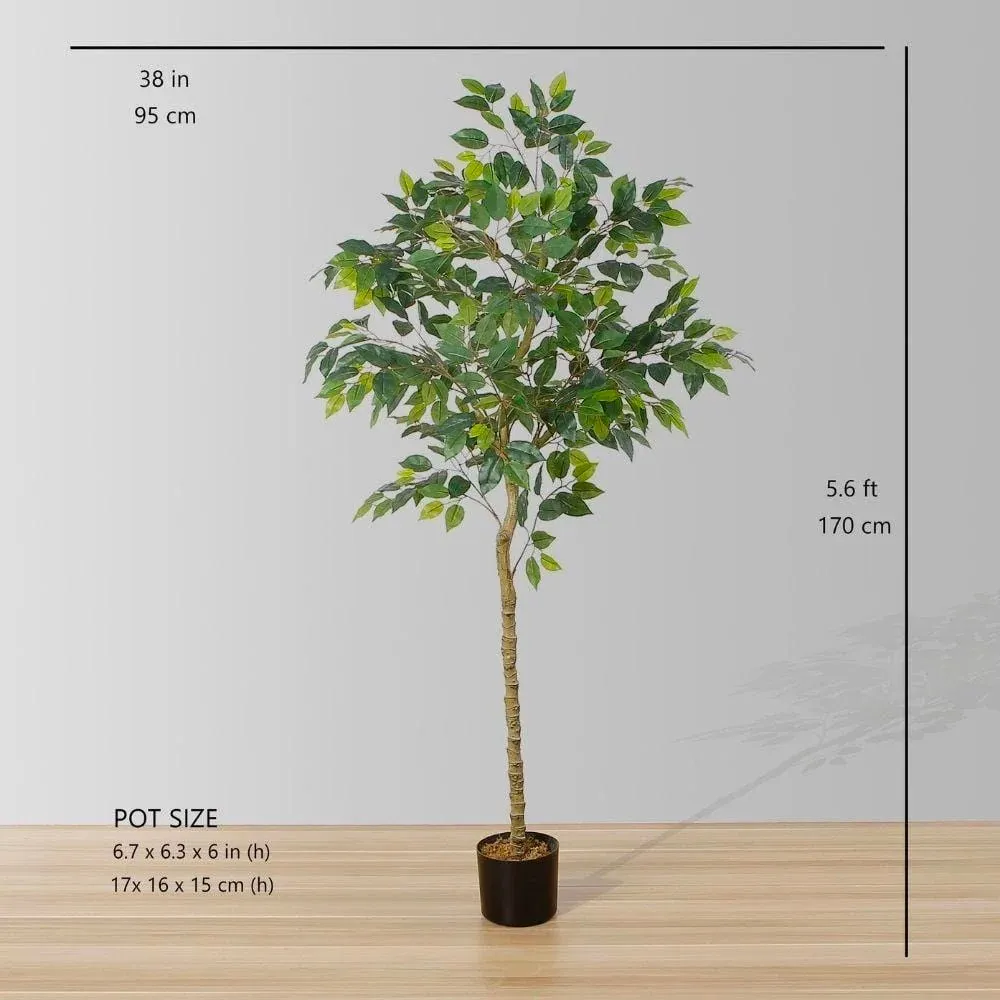 Planta en macetas de árbol ficus artificial (múltiples tamaños)