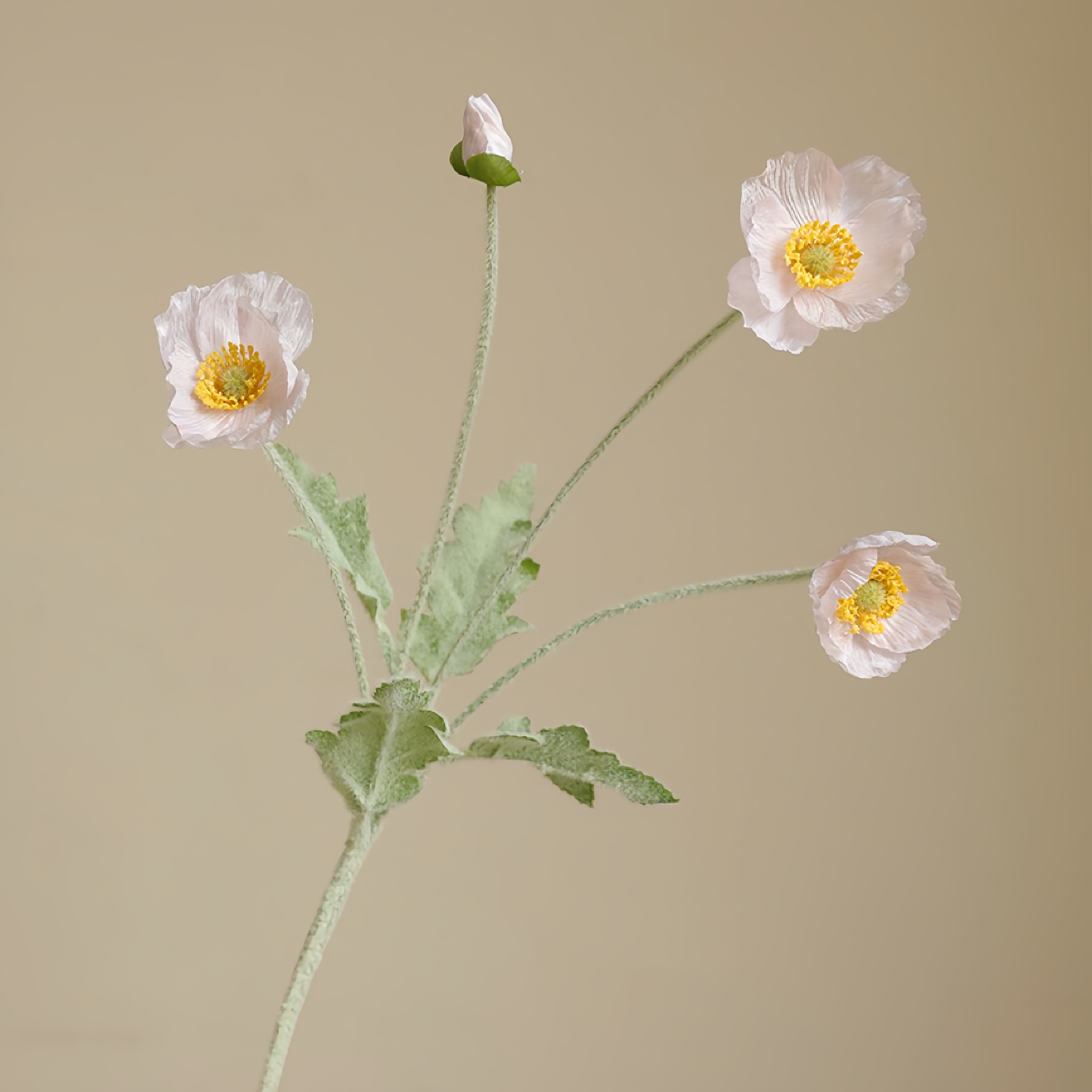 Faux Flocked Poppy Arreglo de la amapola