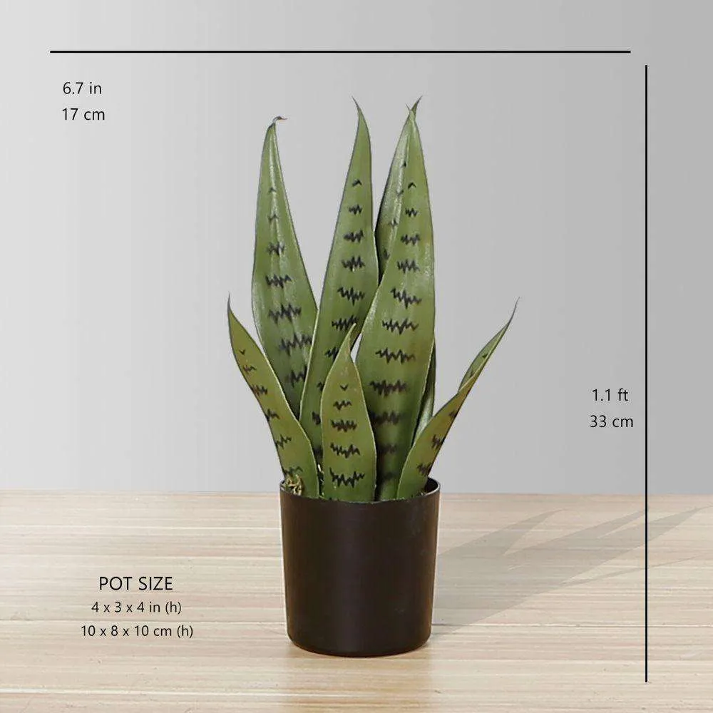 Snake artificial Sansevieria Planta Verde en maceta