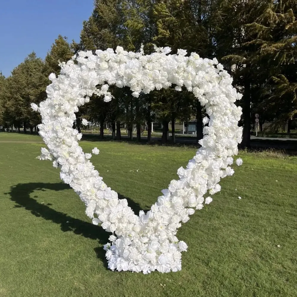 Decoración de la fiesta de boda en forma de arco de arco de arco floral en forma de corazón de Ybliouke