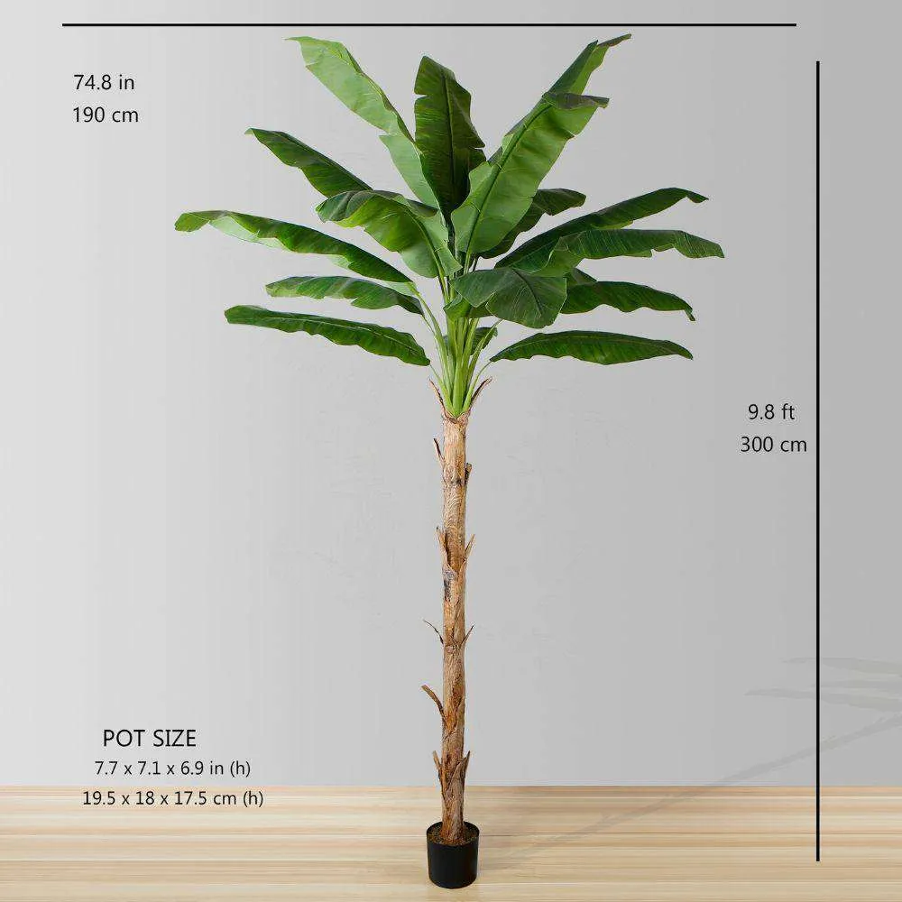 Planta en macetas de plátano artificial ámbar