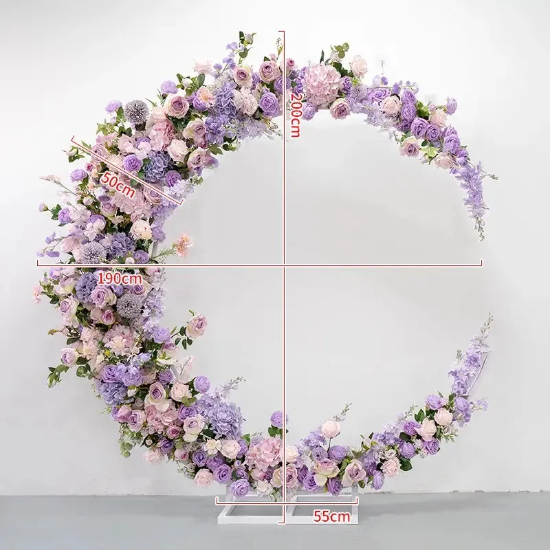 Arco de flores de luna para decoración de propuestas de fiesta de bodas