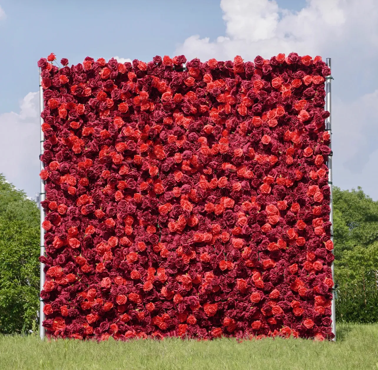 Ybliouke Flower Wall Fabric Rolling Up Cortina Floral Floral Fuerza de boda Decoración de la fiesta de bodas