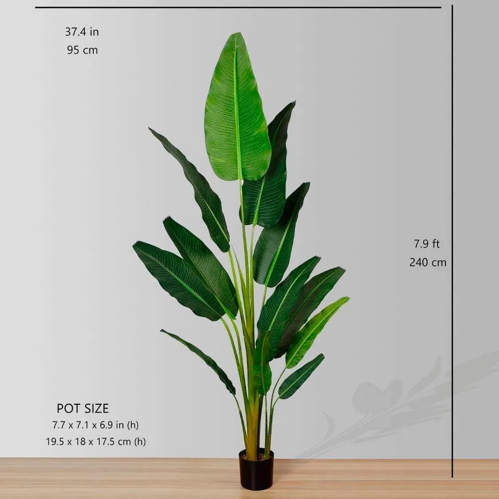Viajeros artificiales planta en maceta de palmera