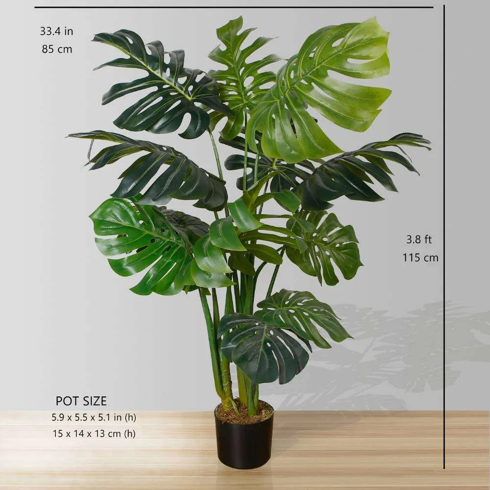 Planta en macetas de monstruo artificial ámbar 45
