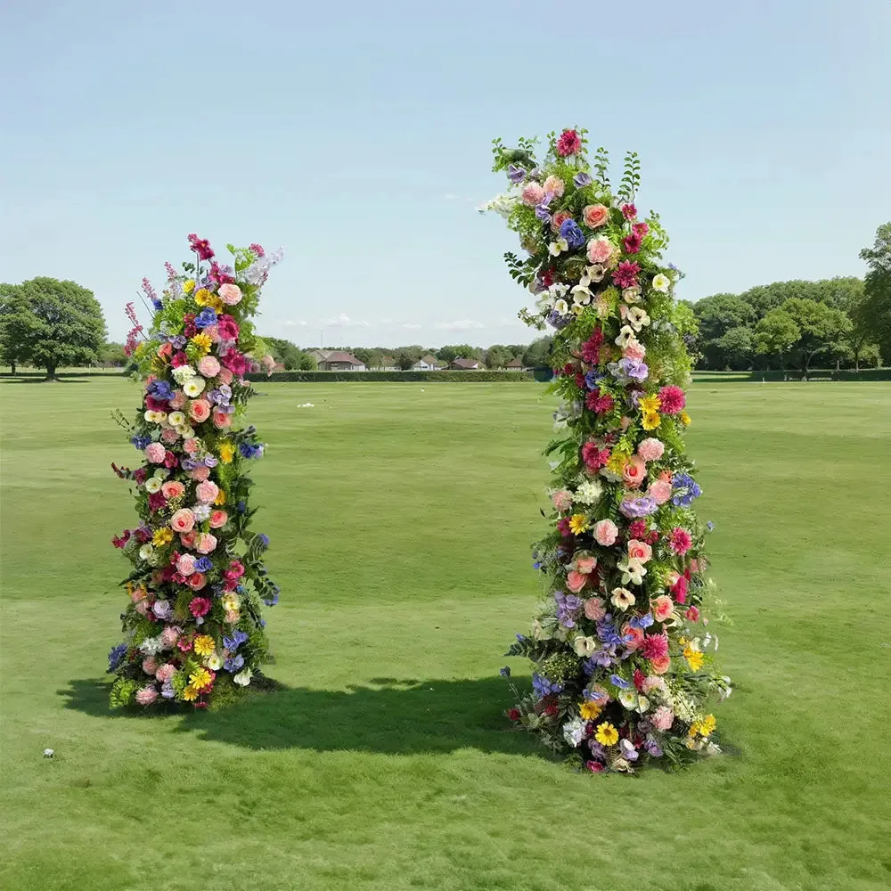 Pilares florales de Arch Flower para la decoración de la fiesta que incluye marco