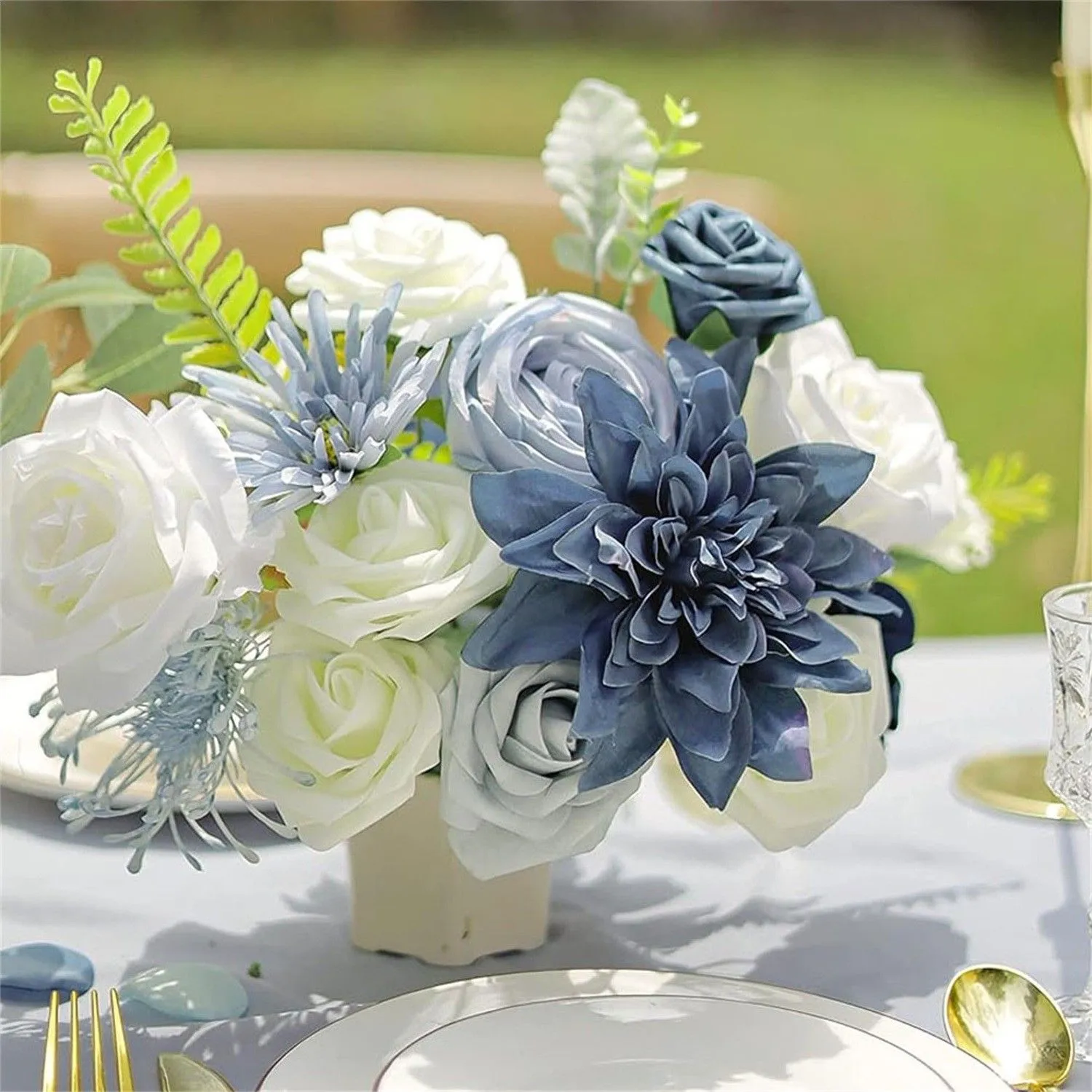 blanco y azul